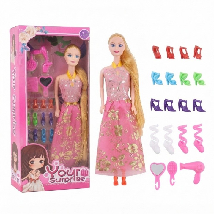 Set Muñeca Your Surprise Con 6 Pares De Zapatos Extra