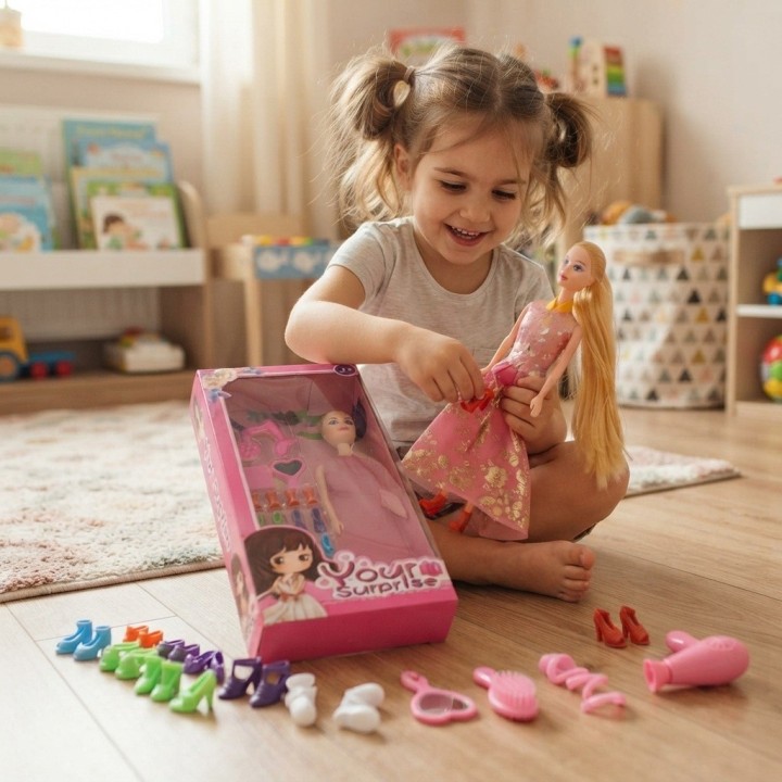 Set Muñeca Your Surprise Con 6 Pares De Zapatos Extra
