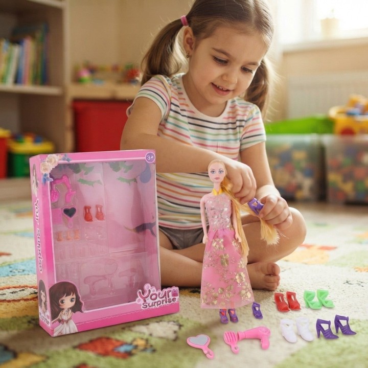Set Muñeca Your Surprise Con 6 Pares De Zapatos Extra