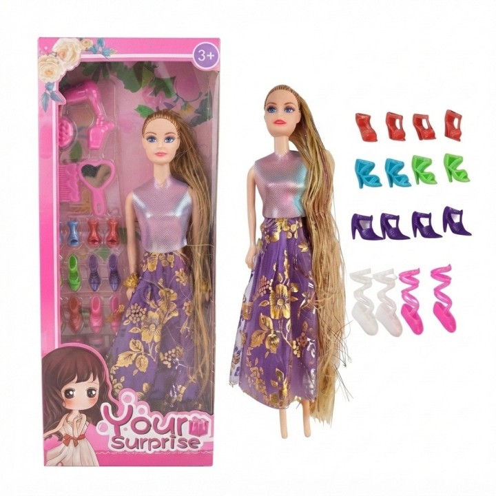 Set Muñeca Your Surprise Con 6 Pares De Zapatos Extra