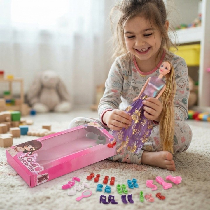 Set Muñeca Your Surprise Con 6 Pares De Zapatos Extra