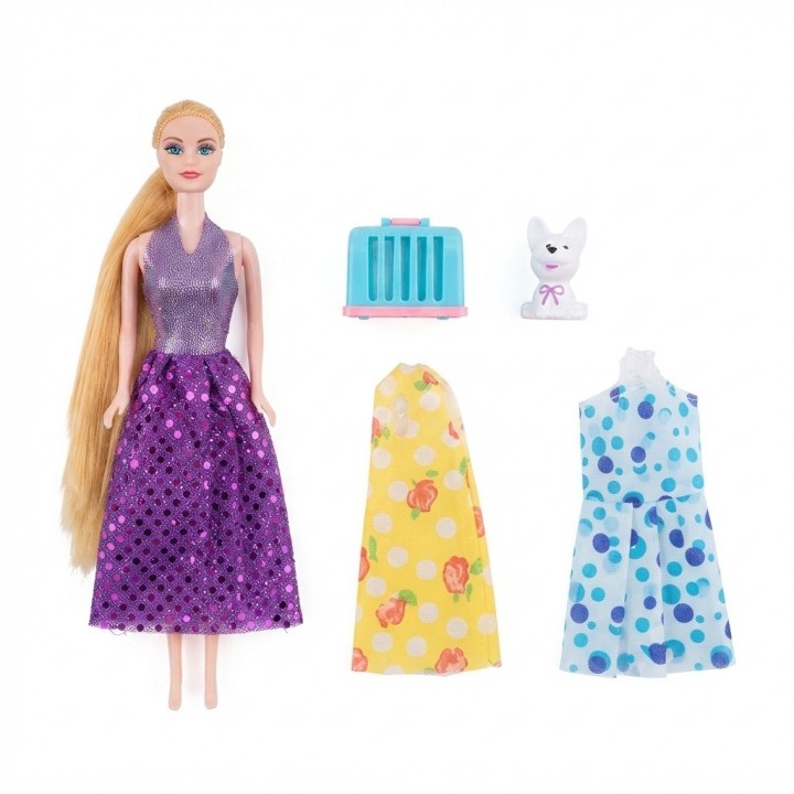 Set Muñeca Your Surprise Con Perrito Y Vestidos