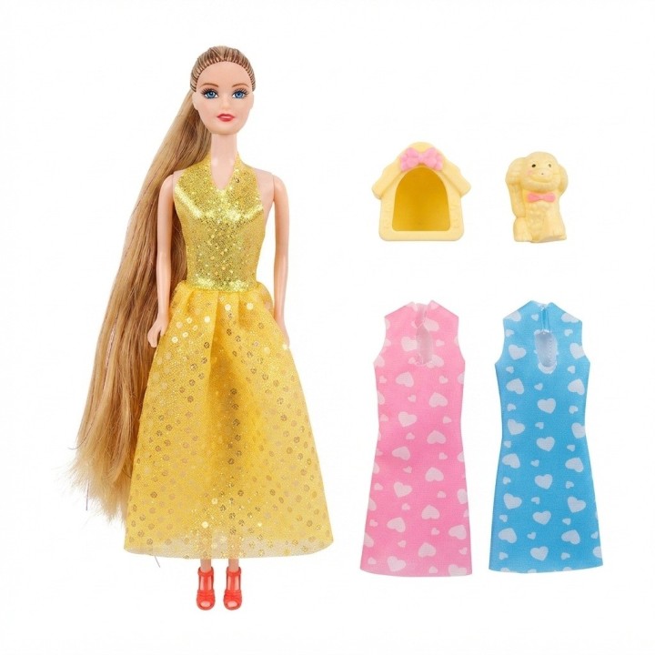 Set Muñeca Your Surprise Con Perrito Y Vestidos
