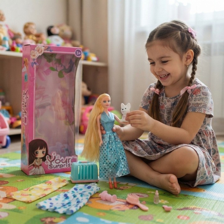 Set Muñeca Your Surprise Con Perrito Y Vestidos