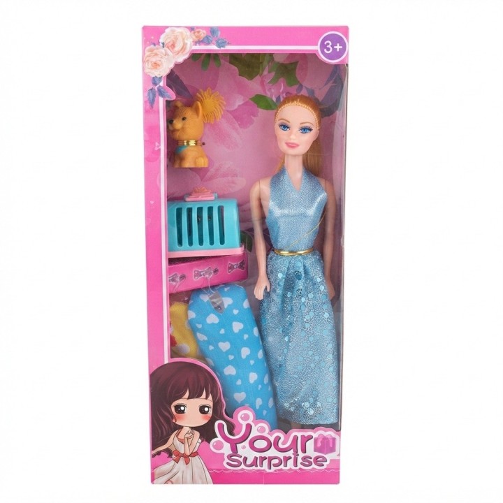 Set Muñeca Your Surprise Con Perrito Y Vestidos
