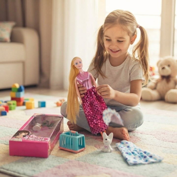 Set Muñeca Your Surprise Con Perrito Y Vestidos