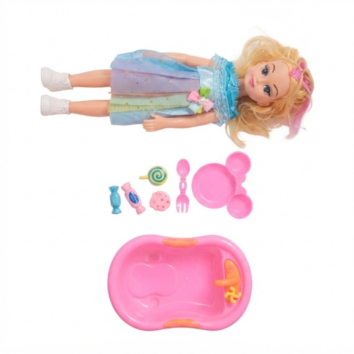 Set Muñeca Beauty Lovely Girl Con Bañera Niñas