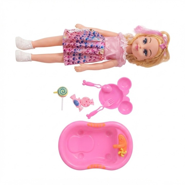 Set Muñeca Beauty Lovely Girl Con Bañera Niñas