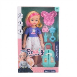 Set Muñeca Beauty Lovely Girl Con Nevera Y Accesorios
