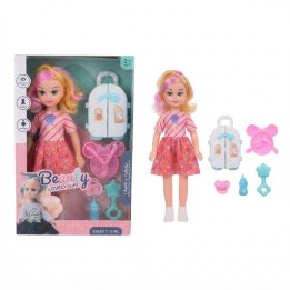 Set Muñeca Beauty Lovely Girl Con Nevera Y Accesorios