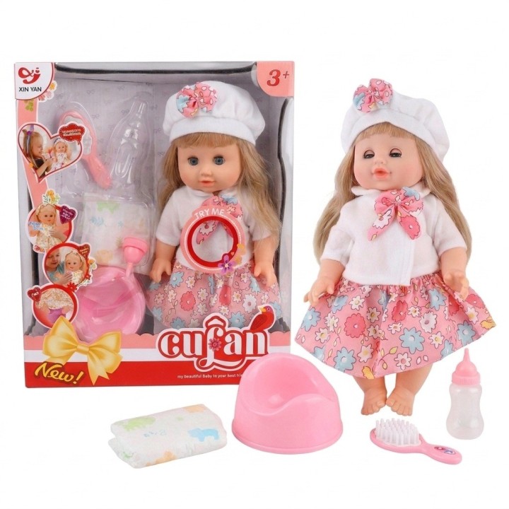 Set Muñeca Bebé Cufan Con Bacinilla Pañal Y Accesorios