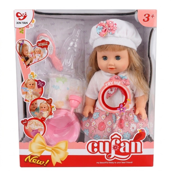 Set Muñeca Bebé Cufan Con Bacinilla Pañal Y Accesorios