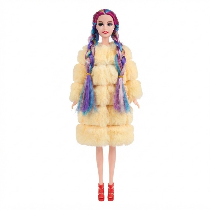 Muñeca Con Trenzas Multicolor Y Set De Accesorios Belleza