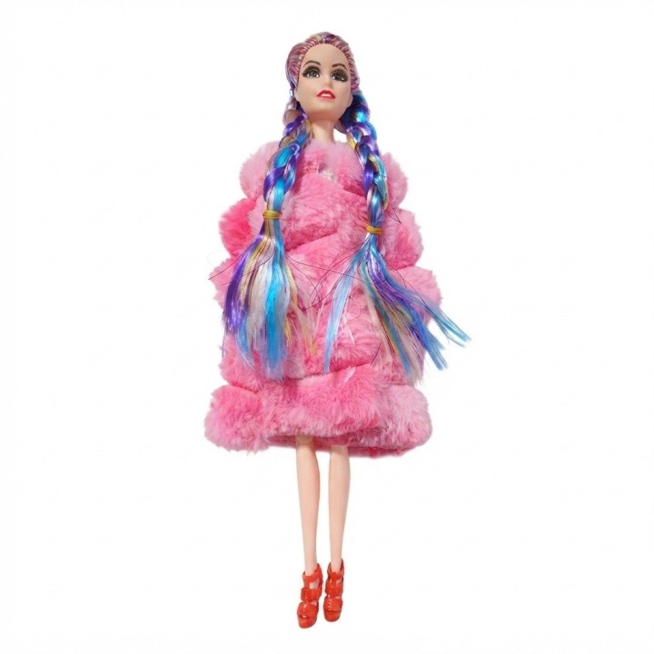 Muñeca Con Trenzas Multicolor Y Set De Accesorios Belleza