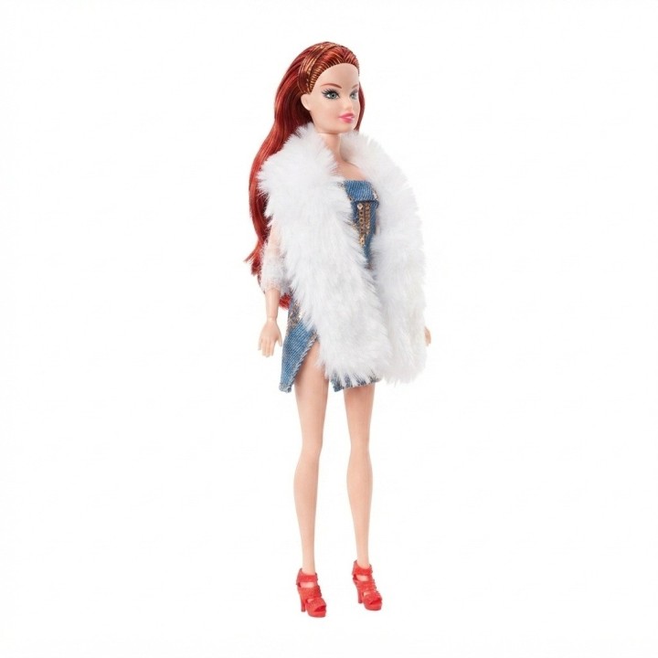 Muñeca Fashion Angel Con Abrigo Y Lentejuelas