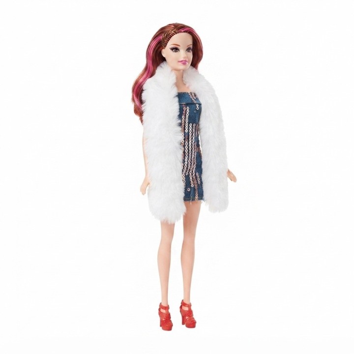 Muñeca Fashion Angel Con Abrigo Y Lentejuelas