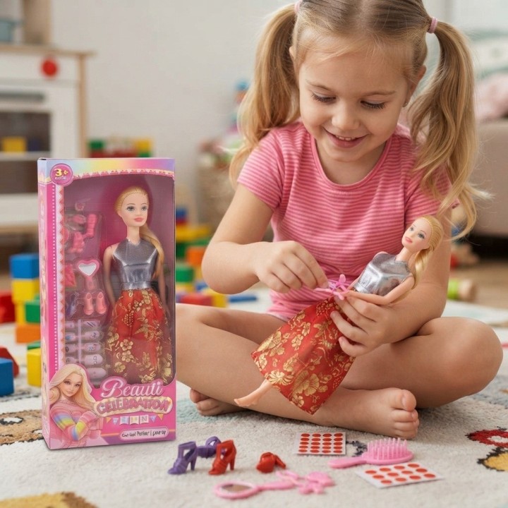 Muñeca Beauti Celebration Con Uñas Postizas Y Accesorios
