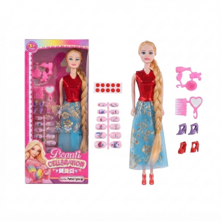Muñeca Beauti Celebration Con Uñas Postizas Y Accesorios