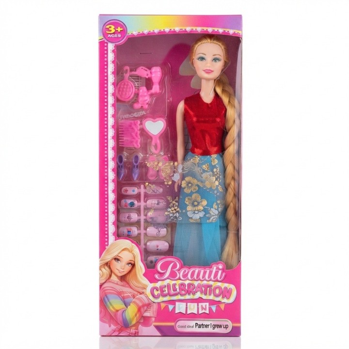 Muñeca Beauti Celebration Con Uñas Postizas Y Accesorios