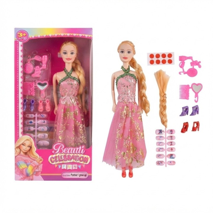 Muñeca Beauti Celebration Con Uñas Postizas Y Accesorios