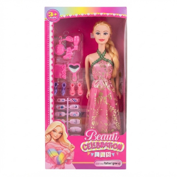 Muñeca Beauti Celebration Con Uñas Postizas Y Accesorios