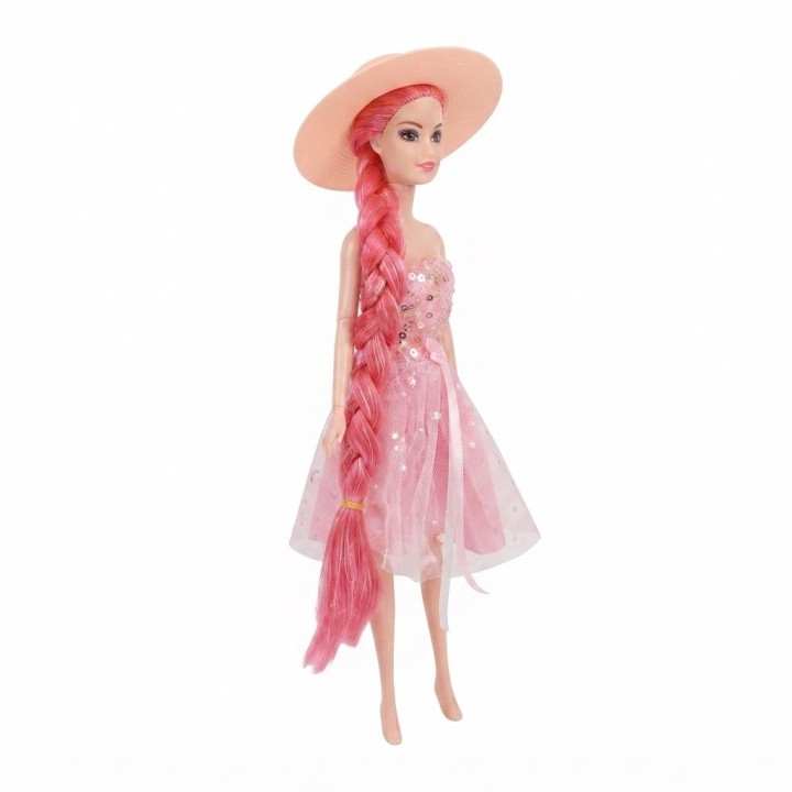 Muñeca Charm Doll Con Sombrero Y Trenza Larga