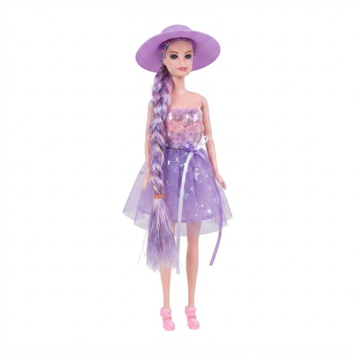 Muñeca Charm Doll Con Sombrero Y Trenza Larga