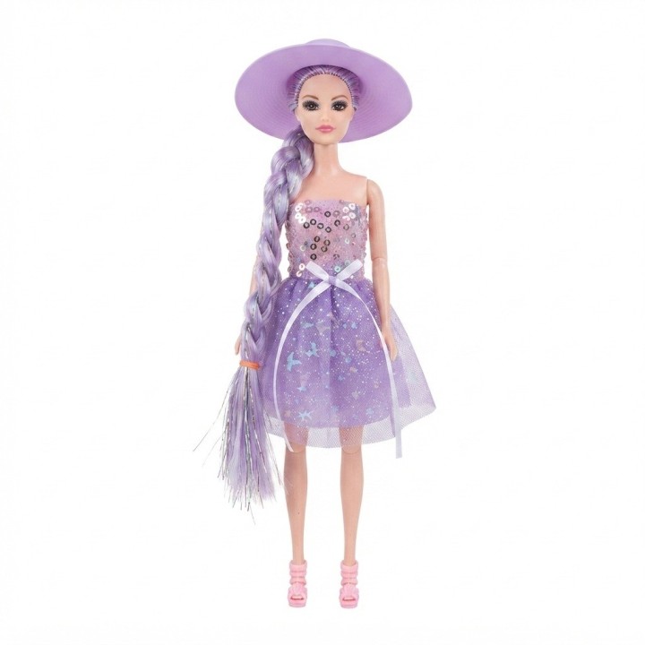 Muñeca Charm Doll Con Sombrero Y Trenza Larga