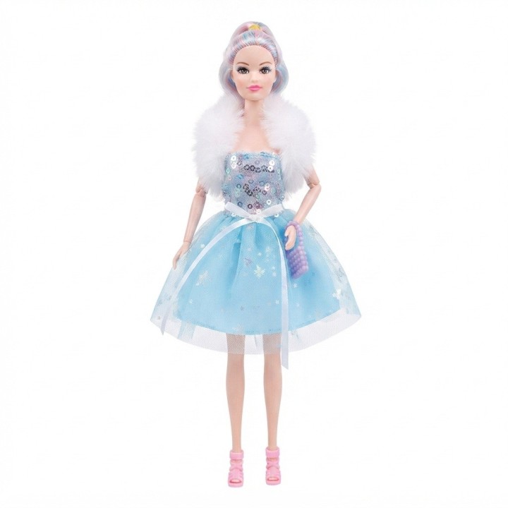 Muñeca Charm Doll Vestido Brillante Con Tul Y Accesorios