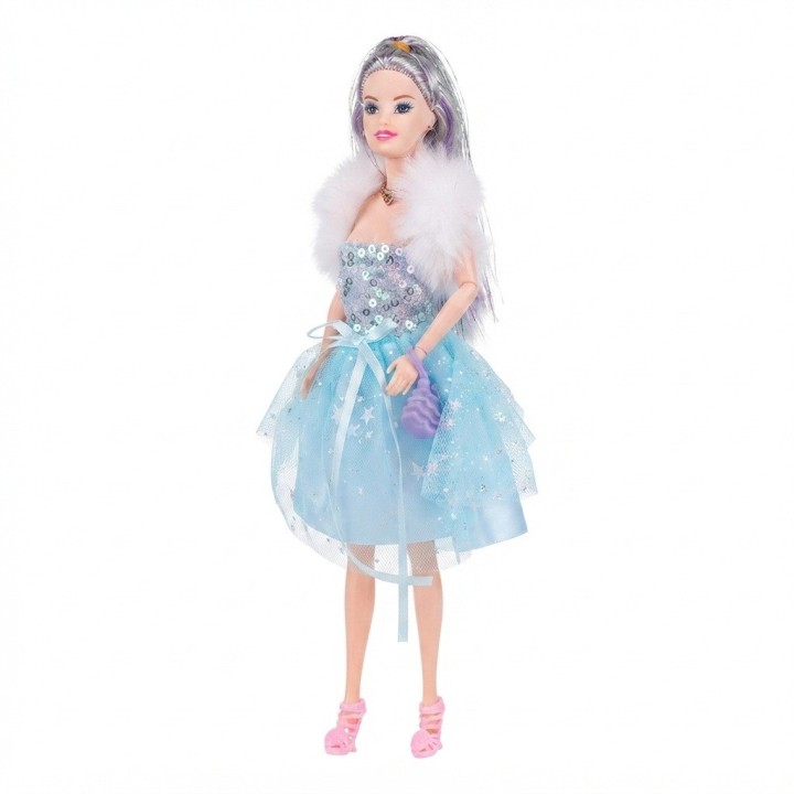 Muñeca Charm Doll Vestido Brillante Con Tul Y Accesorios