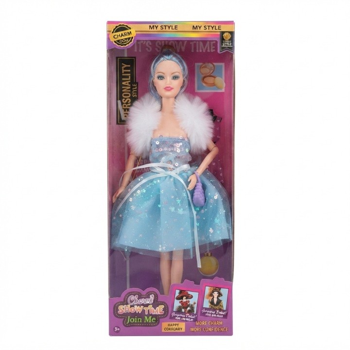 Muñeca Charm Doll Vestido Brillante Con Tul Y Accesorios