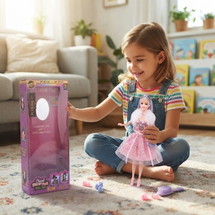 Muñeca Charm Doll Vestido Brillante Con Tul Y Accesorios