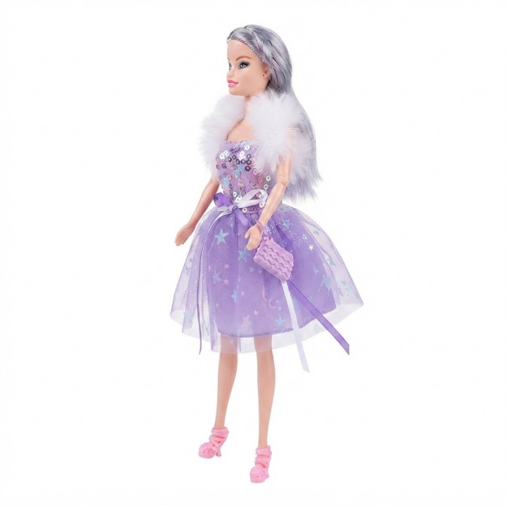 Muñeca Charm Doll Vestido Brillante Con Tul Y Accesorios