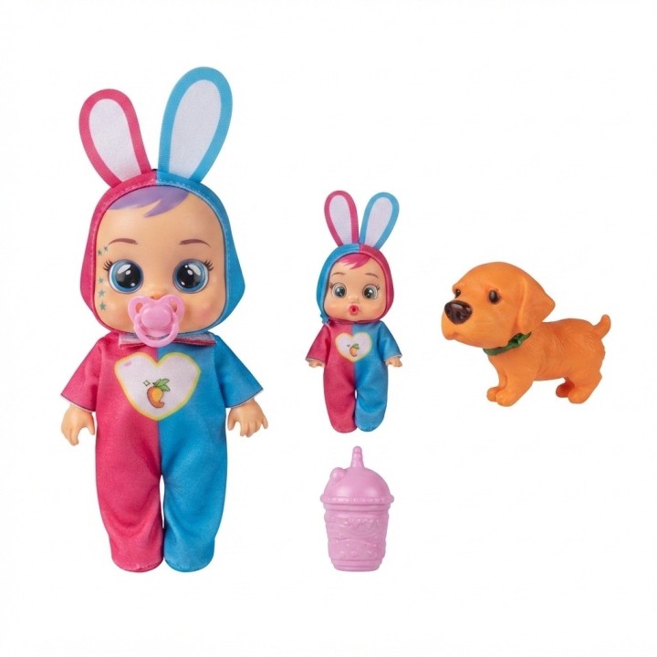 Set Muñeca Bebé LSet X2 Muñecas Bebés Lloronas Disfraz Animales Y Mascotalorona Con Coche Y Accesorios