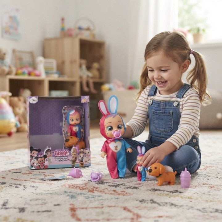 Set Muñeca Bebé LSet X2 Muñecas Bebés Lloronas Disfraz Animales Y Mascotalorona Con Coche Y Accesorios