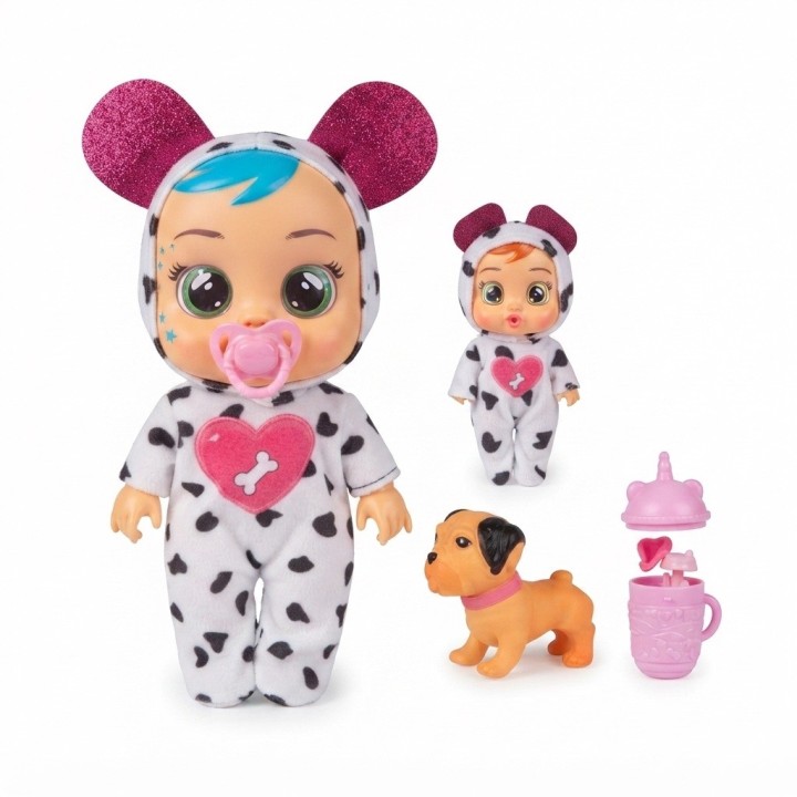 Set X2 Muñecas Bebés Lloronas Disfraz Animales Y Mascota