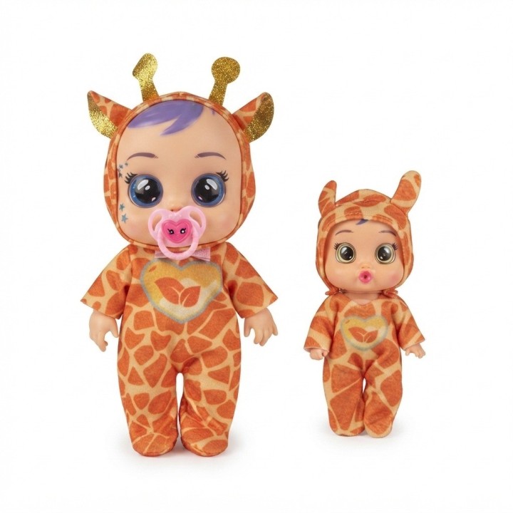 Set X2 Muñecas Bebés Lloronas Disfraz Animales Y Mascota