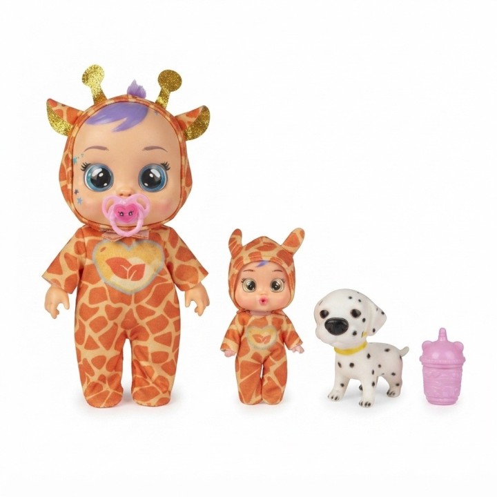 Set X2 Muñecas Bebés Lloronas Disfraz Animales Y Mascota