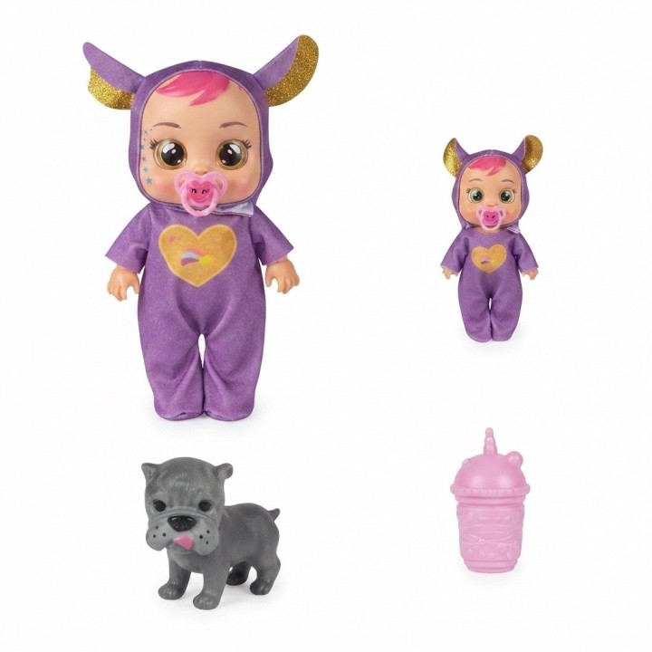 Set X2 Muñecas Bebés Lloronas Disfraz Animales Y Mascota