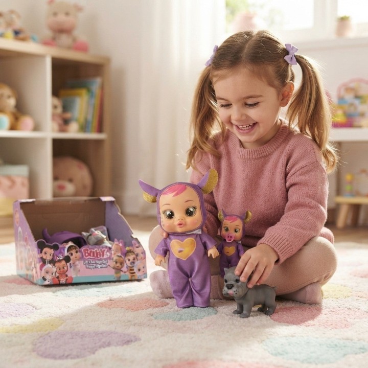 Set X2 Muñecas Bebés Lloronas Disfraz Animales Y Mascota