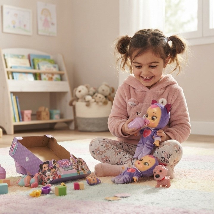 Set X2 Muñecas Bebés Lloronas Disfraz Animales Y Mascota