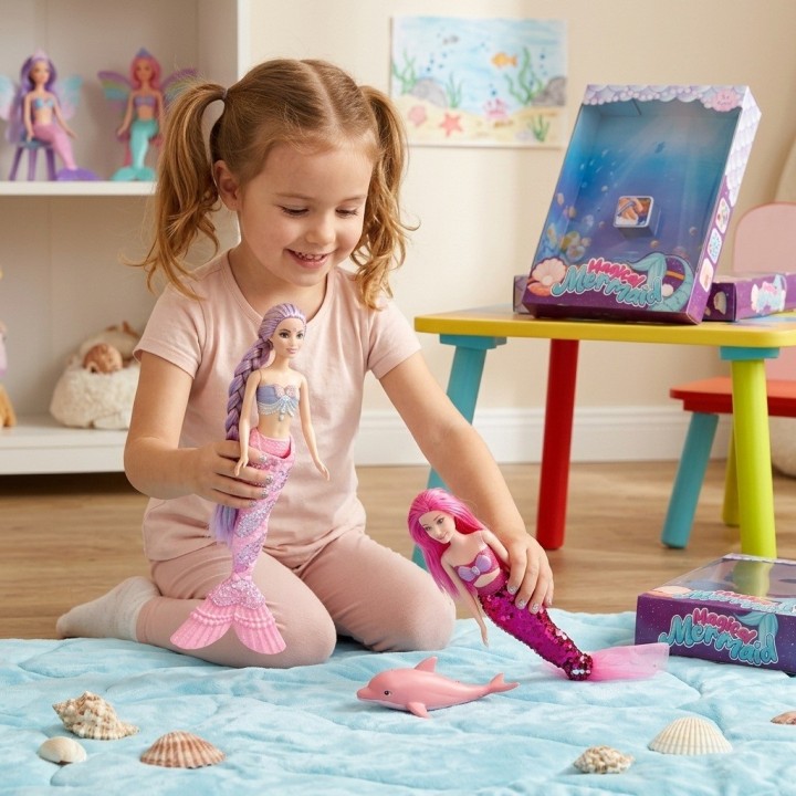 Set X2 Muñecas Sirena Magic Mermaid Con Mascota