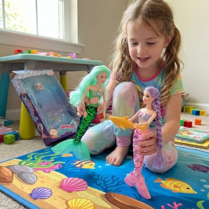 Set X2 Muñecas Sirena Magic Mermaid Con Mascota