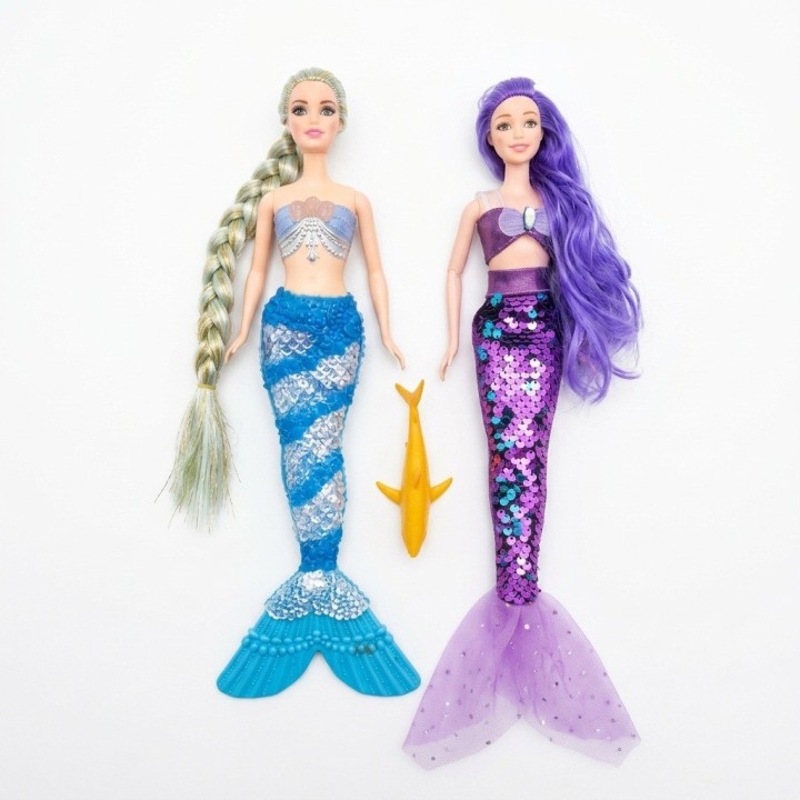 Set X2 Muñecas Sirena Magic Mermaid Con Mascota