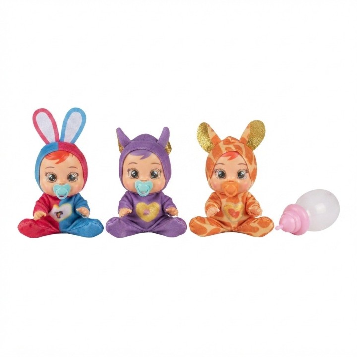 Set X3 Mini Muñecas Bebé Pijamas De Animalitos + Biberón