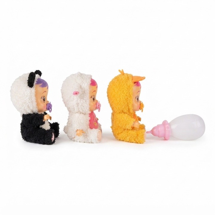 Set X3 Muñecas Bebé En Pijama Animales + Biberón