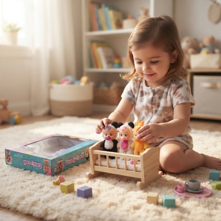 Set X3 Muñecas Bebé En Pijama Animales + Biberón