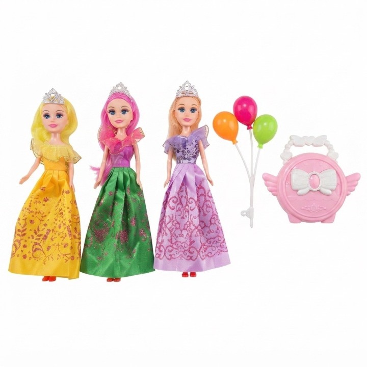 Set X3 Muñecas Princesas Fantasía Con Accesorios