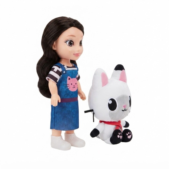 Set Muñeca Fashion Girl Con Gran Gato De Peluche