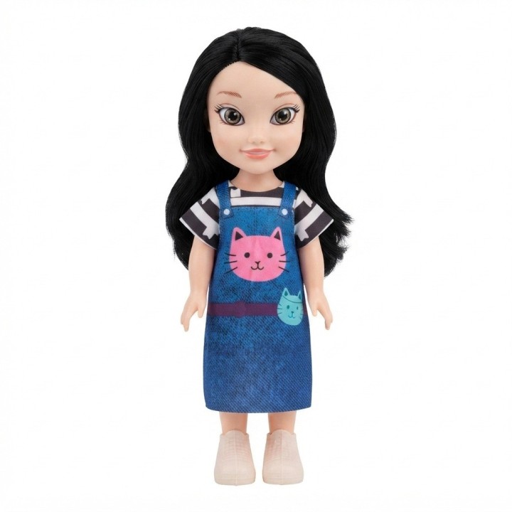 Set Muñeca Fashion Girl Con Gran Gato De Peluche